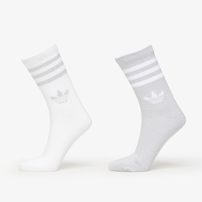 Čarape adidas Originals adidas 3-Stripes Glitter Crew Socks 2-Pack Bijela | JX5204
