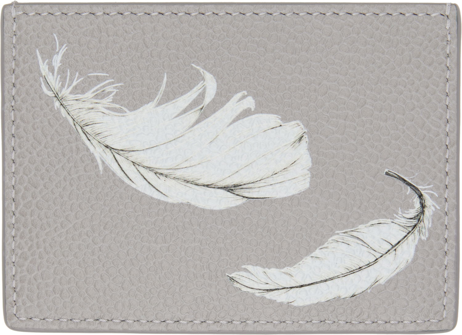 Novčanik Thom Browne Thom Browne Single Feather Print Card Holder Siva | MAW020L-E1353, 1