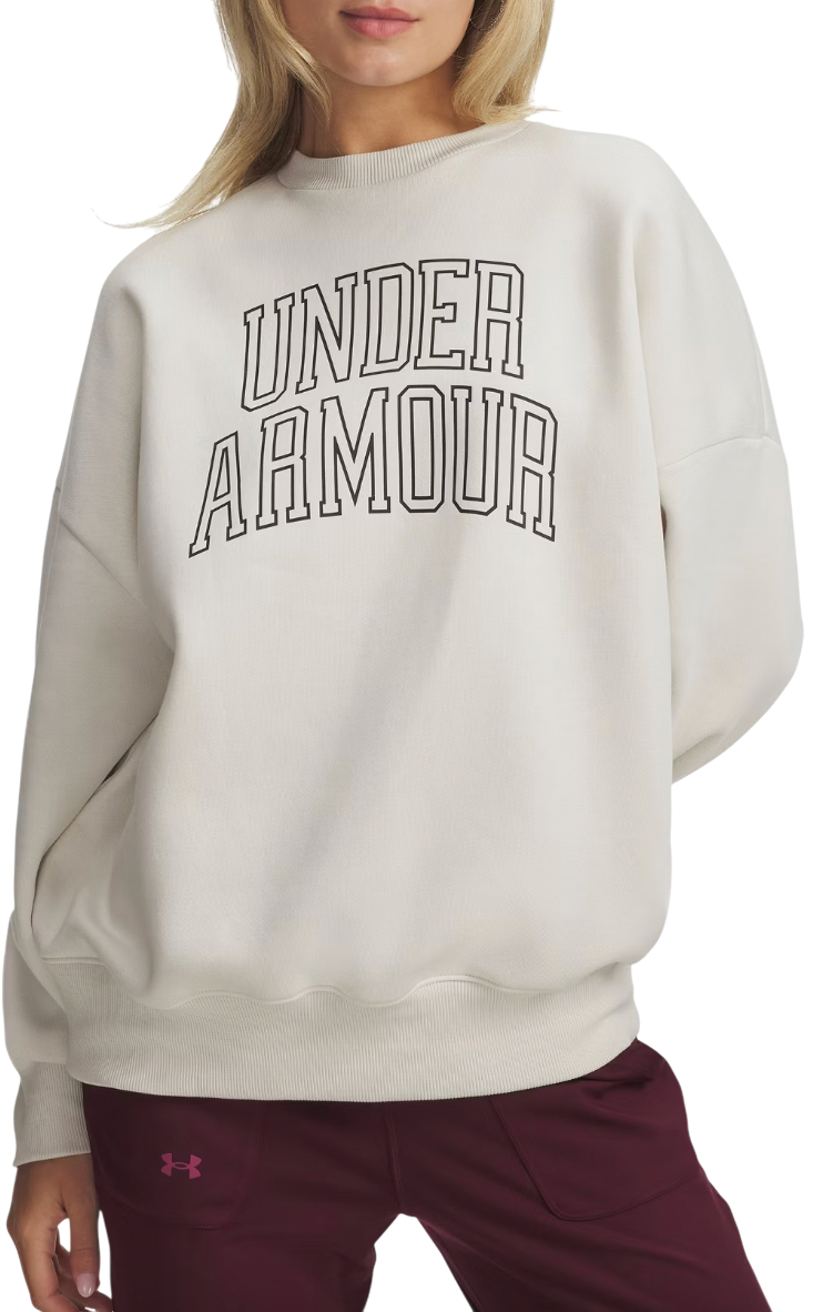 Dukserice Under Armour Rival Fleece Oversized Varsity Crewneck Sweatshirt Bež | 6007880-110, 0