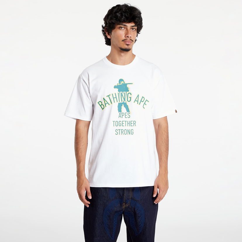 Majica kratkih rukava BAPE A BATHING APE Soldier Ats Tee White Bijela | 001TEK301056M WHT