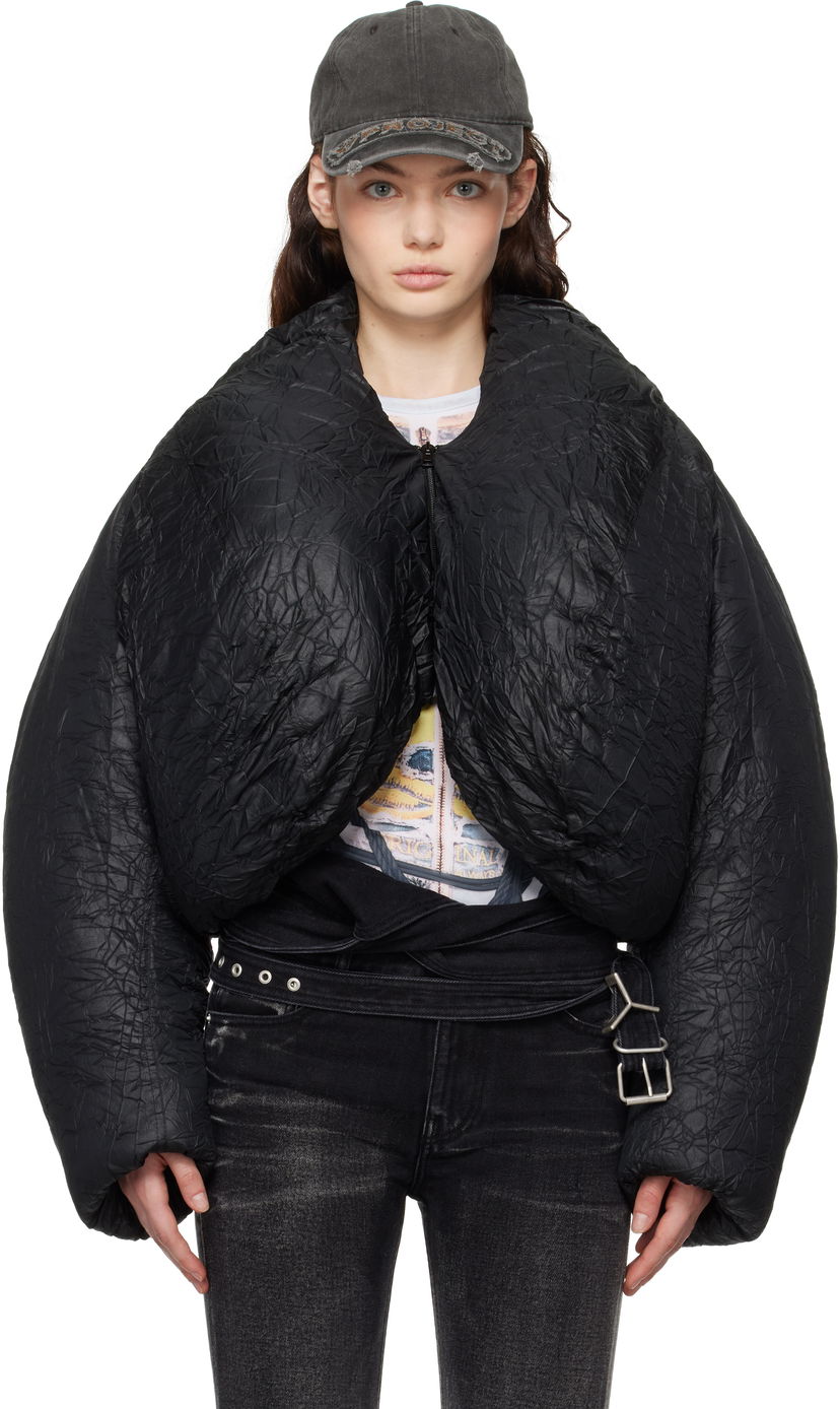 Pernata jakna Y/PROJECT Cropped Puffer Jacket Crna | 103JA002