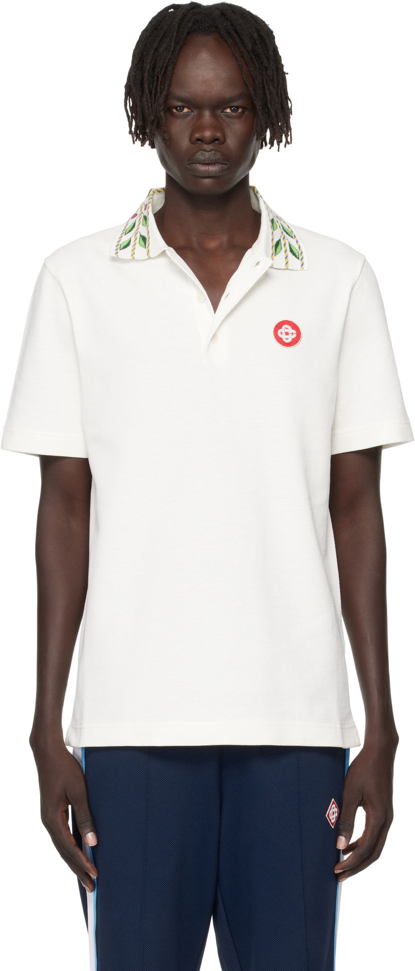 Polo majica Casablanca Casablanca Classic Laurel Pique Polo Bijela | MPF25-JTP-243-01