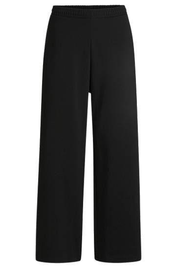 Hlače BOSS Loose-Fit Cotton-Blend Tracksuit Bottoms Crna | 50530447