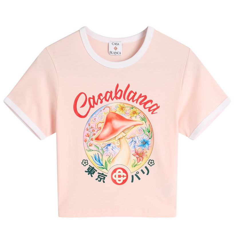 Crop top Casablanca Casablanca Mushroom Emblem Printed Cropped T-Shirt Ružičasta | WPF25-JTS-009-03