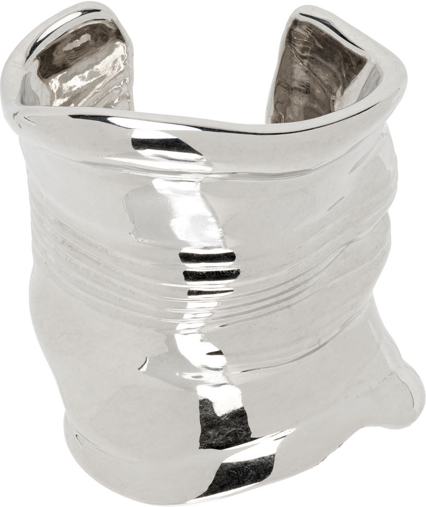 Narukvica Jean Paul Gaultier Jean Paul Gaultier Silver Distorted Cuff Bracelet Metalik | 25/03-W-JW014-X053-91