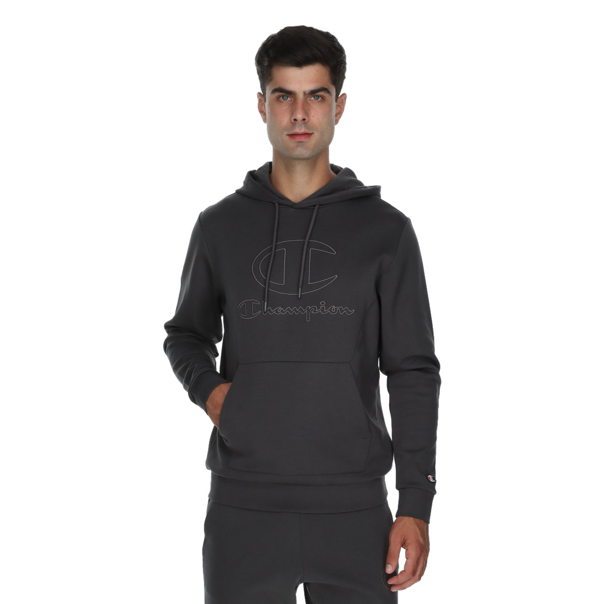 Dukserice Champion Pullover Hooded Sweatshirt with Kangaroo Pocket Siva | 222133-ES504, 0