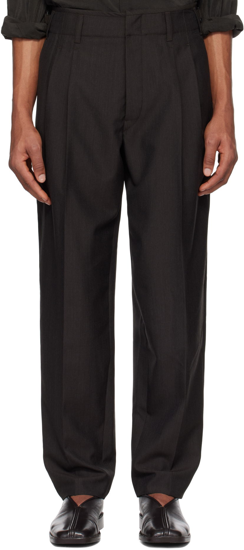 Hlače LEMAIRE Lemaire Pleated Trousers Crna | PA1169 LF414