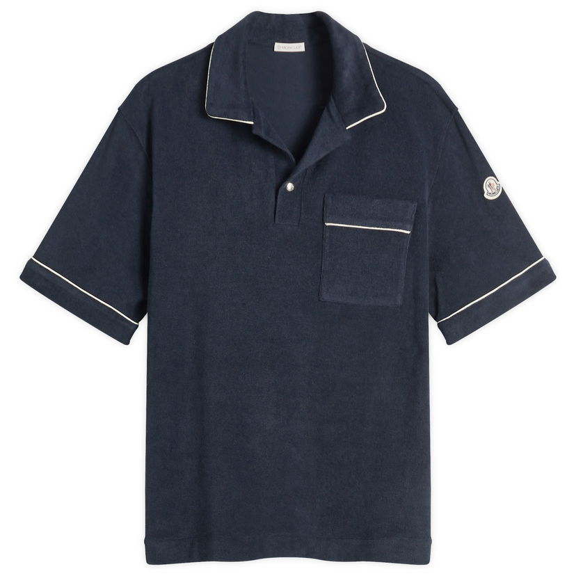 Polo majica Moncler Men's Cotton Terry Polo Shirt Tamnoplava | 8A000-22-89AVN-778