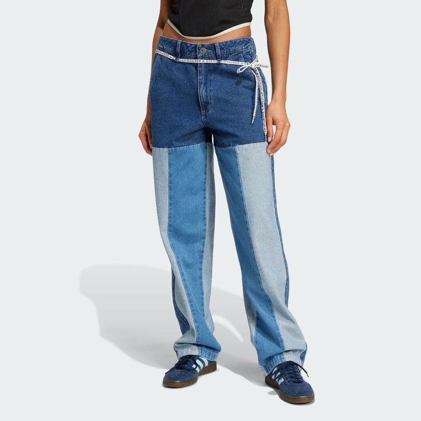Jeans adidas Performance Kseniaschnaider Patchwork Straight Leg Plava | IW5663