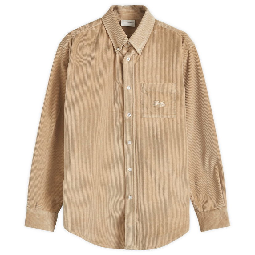Košulja Drôle de Monsieur Corduroy Shirt With Logo Embroidery Bež | PERM-SH172-CO156-BG