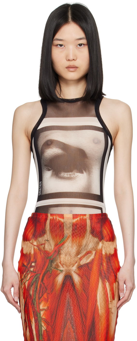 Body Jean Paul Gaultier Gaultier 'The Eyes And Lips' Printed Bodysuit Crna | 24/30-F-BD045-T553-000201