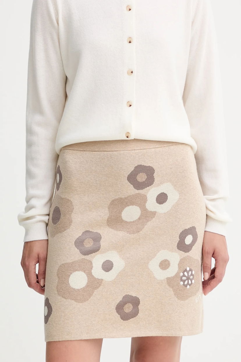 Suknja KENZO Kenzo Mini A-Line Knit Skirt Bež | FF62JU6003CR