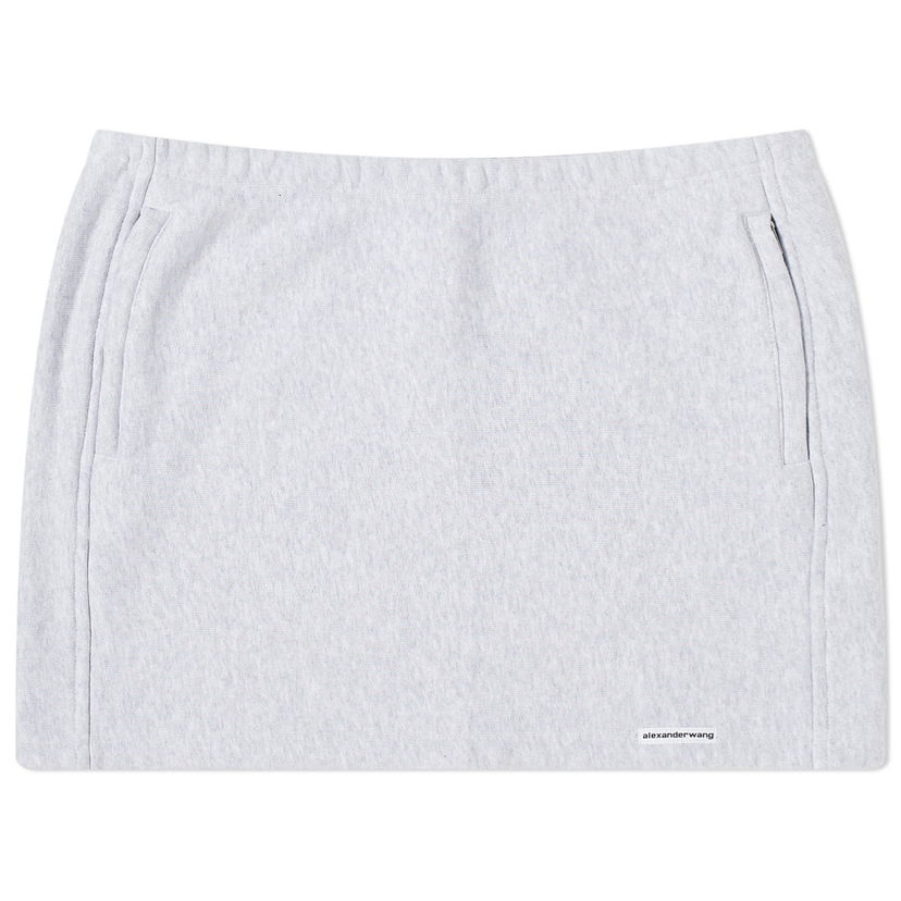 Suknja Alexander Wang Mini Logo Sweat Skirt Siva | 4CC1245056-050