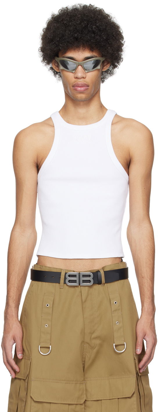 Majica bez rukava VETEMENTS Embroidered Tank Top Bijela | UE64TO140W