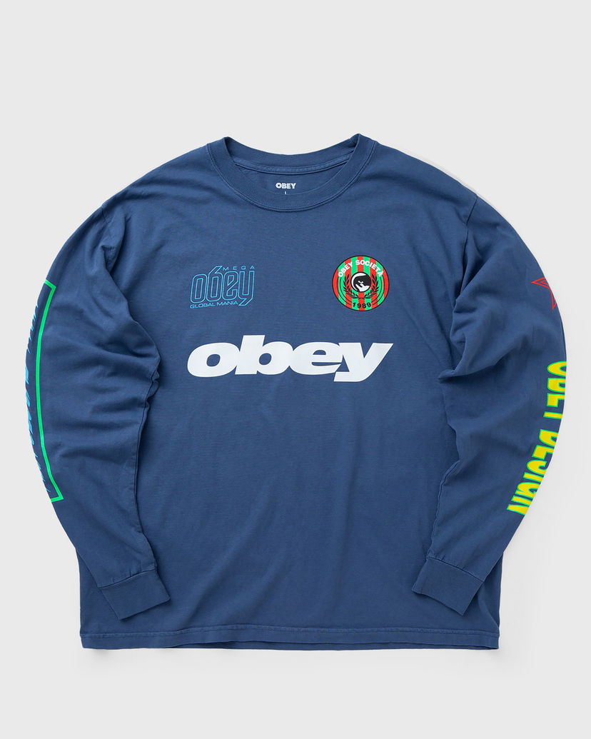 Majica kratkih rukava OBEY Obey Mega Global Mania Long Sleeve T-Shirt Plava | 168004211-DDEN