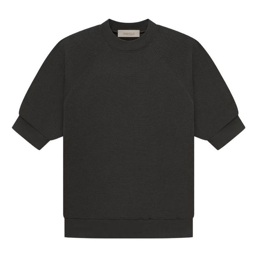 Džemper Fear of God Essentials Waffle Sweatshirt Crna | FOG-SS23-050