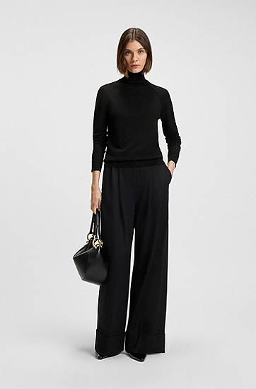 Džemper BOSS Rollneck sweater merino wool Crna | 50548298, 1