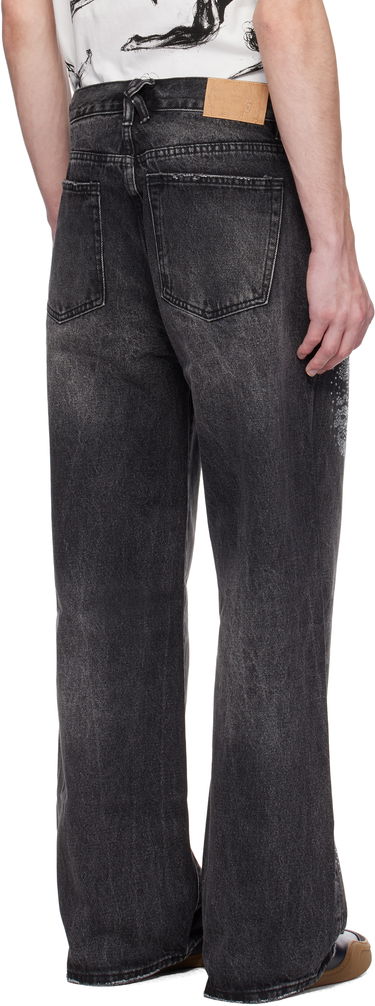 Jeans KidSuper KidSuper Rhinestone Face Jeans Crna | SS25-PT-24, 2