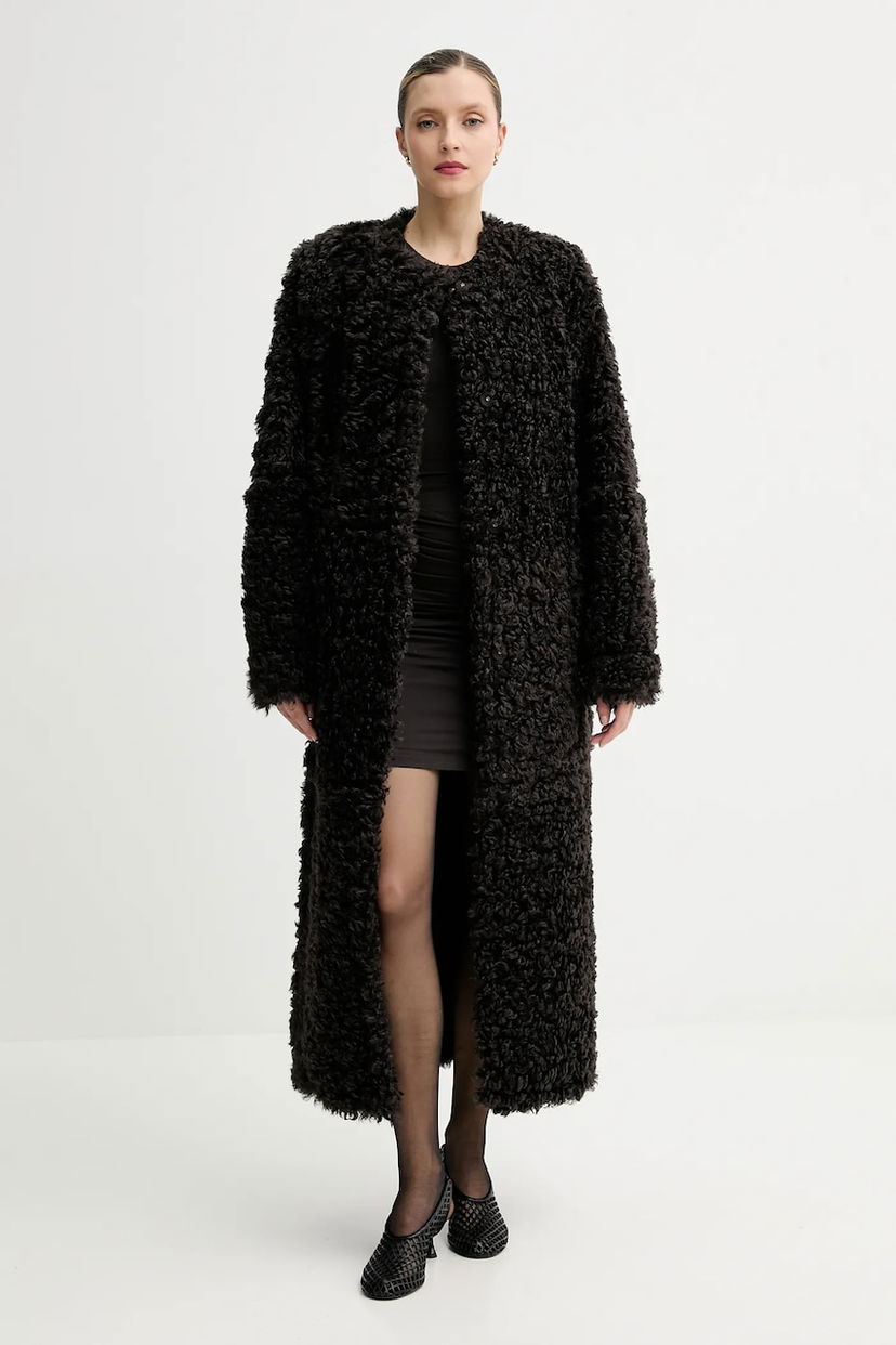 Kaputi STAND STUDIO Stand Studio Renata Long Curly Coat Crna | 66551.9396