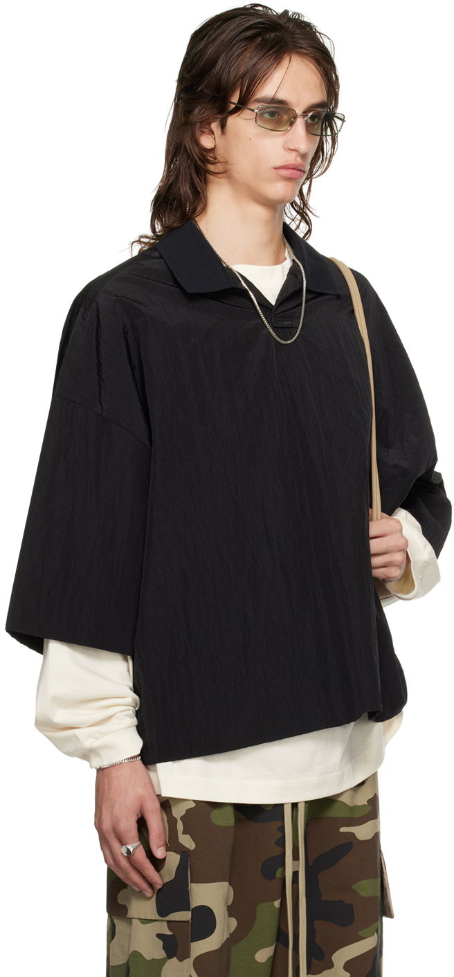 Polo majica Fear of God ESSENTIALS Logo Patch Polo Crna | 186BT244120F, 1