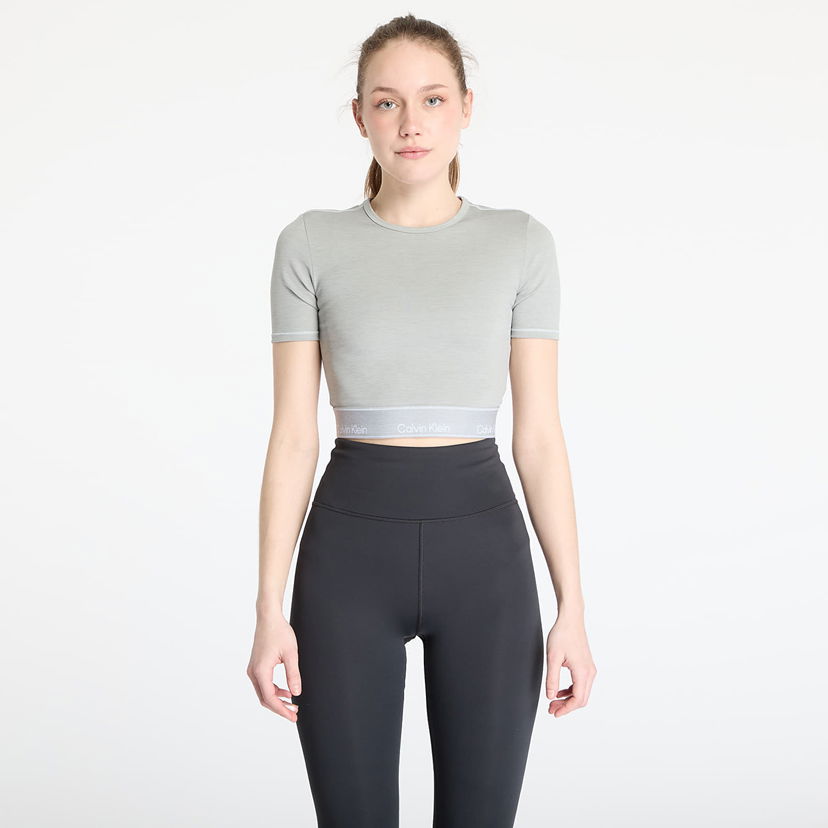 Crop top CALVIN KLEIN Calvin Klein Sport Short Sleeve Crop Top Siva | LVGWS5K144 P7A