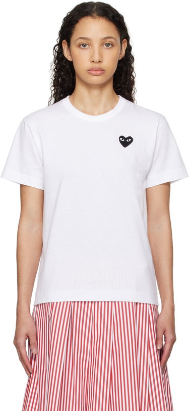 Majica kratkih rukava Comme des Garçons COMME des GARÇONS PLAY Heart T-Shirt Bijela | T064-051, 0