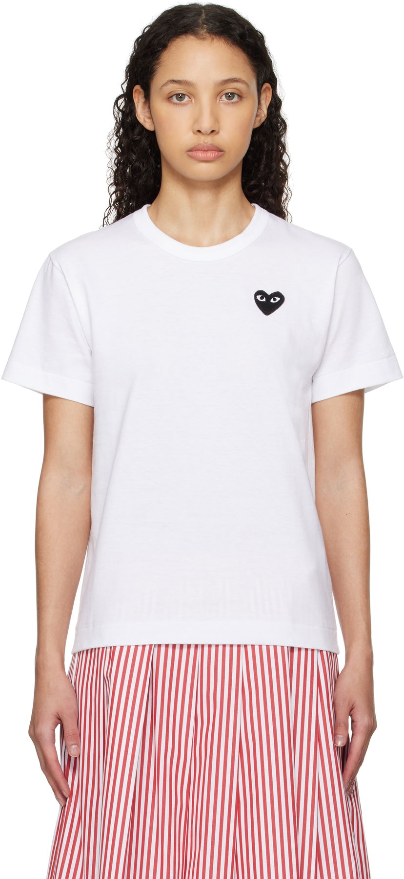 Majica kratkih rukava Comme des Garçons COMME des GARÇONS PLAY Heart T-Shirt Bijela | T064-051