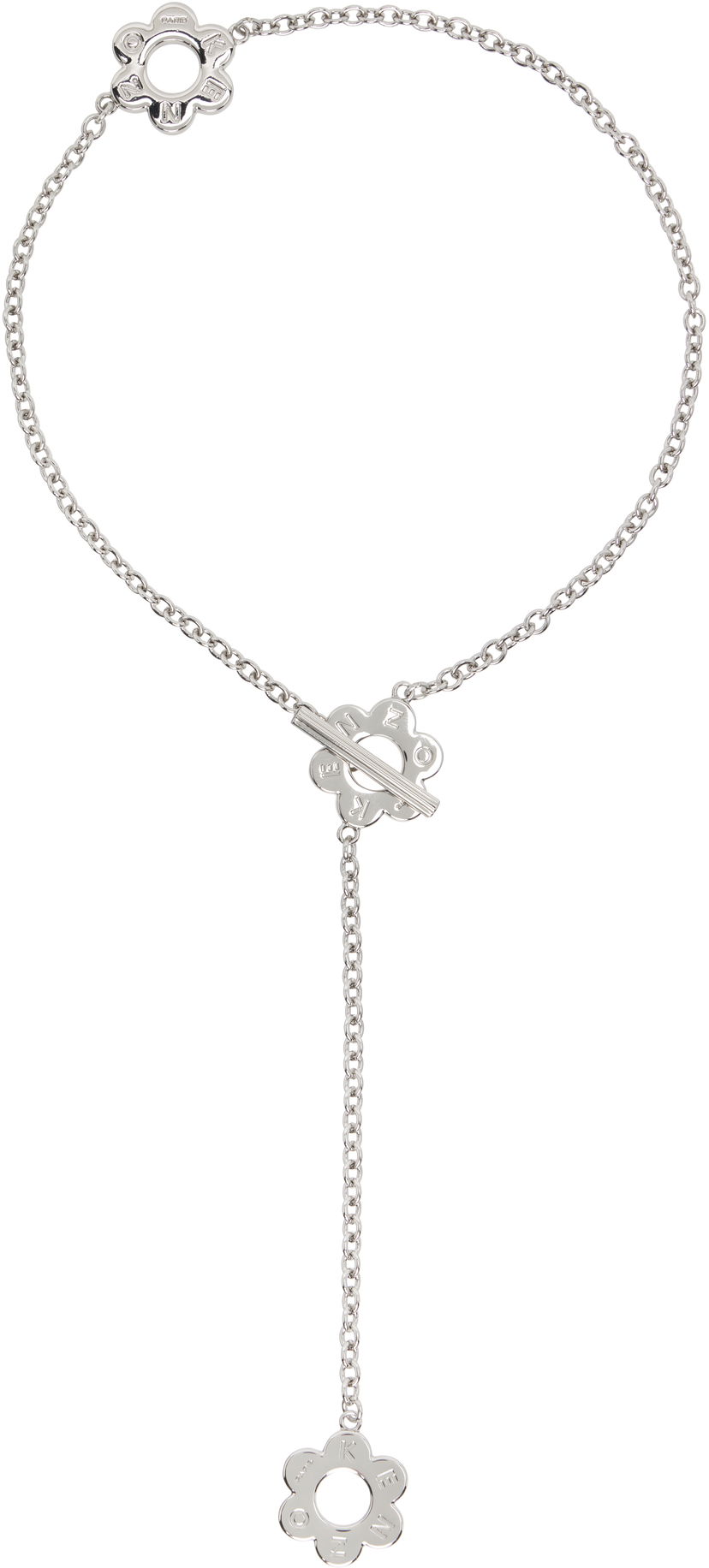 Ogrlica KENZO Kenzo 'KENZO Stamp' Flower Pendant Necklace Metalik | FF58BI417M04