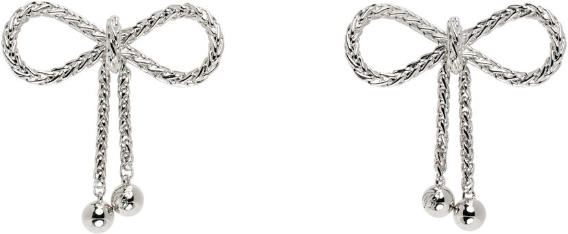 Naušnice Blumarine Blumarine Bow Drop Earrings Metalik | P522W310A