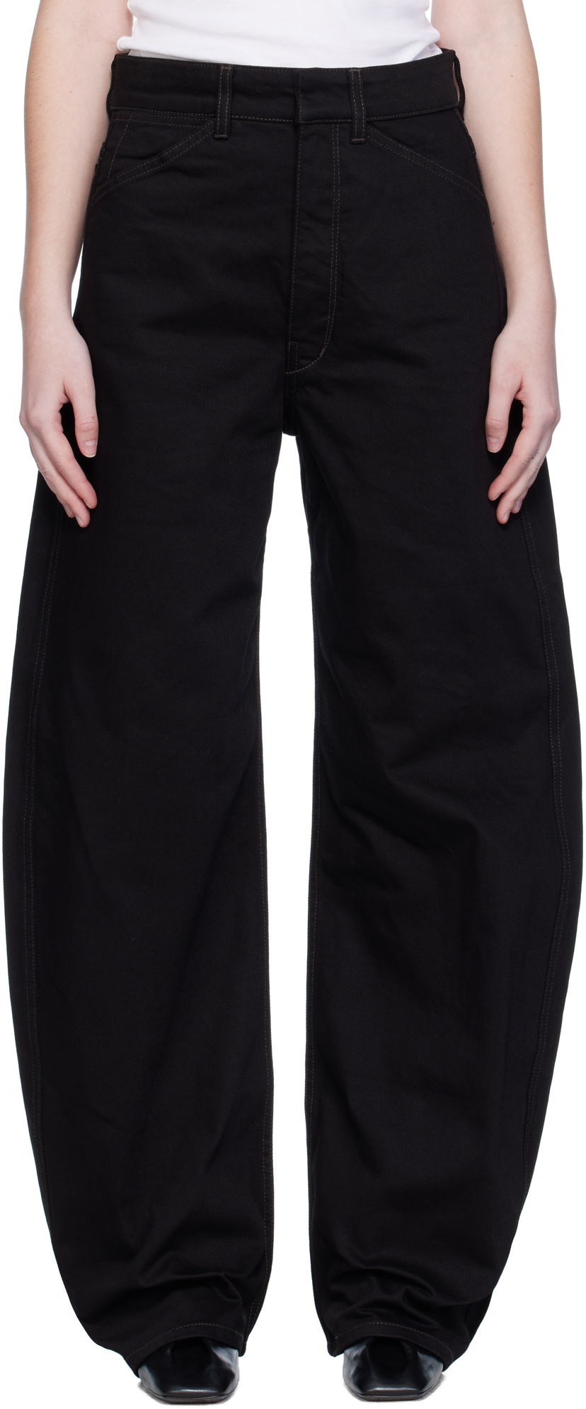 Jeans LEMAIRE Lemaire High Waisted Curved Jeans Crna | PA1264 LD1055