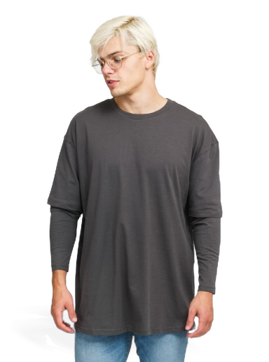 Majica kratkih rukava Urban Classics Oversized Shaped Double Layer Tee Siva | TB2887 grey