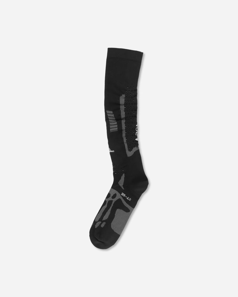 Čarape ROA Bones Logo Q-Skin Technical Knee-High Socks Crna | RBMW0410YA53 BLK0001