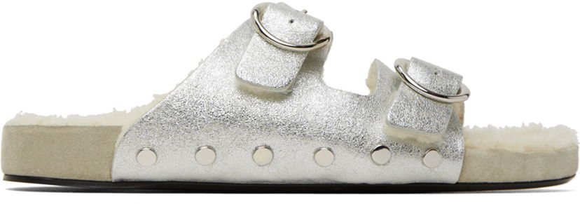 Dodaci ISABEL MARANT Isabel Marant Lennyo Shearling-Lined Buckle Sandals Bež | 22HSD0462-22H021S