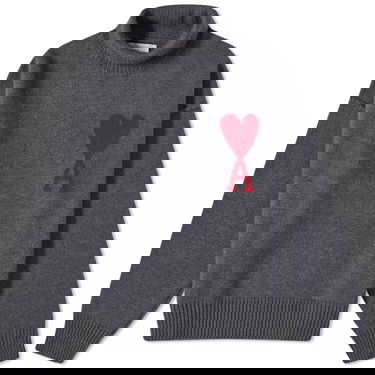 Džemper AMI Paris Large A Heart Roll Neck Knit Siva | BFUKS406-018-084, 0