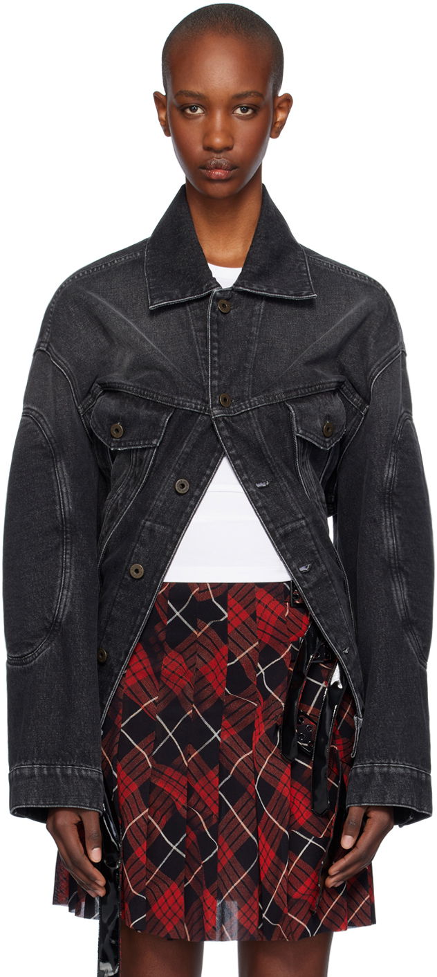 Jakna Jean Paul Gaultier Gaultier Lacing Denim Jacket Crna | 24/31-F-VE070LP-D016-06