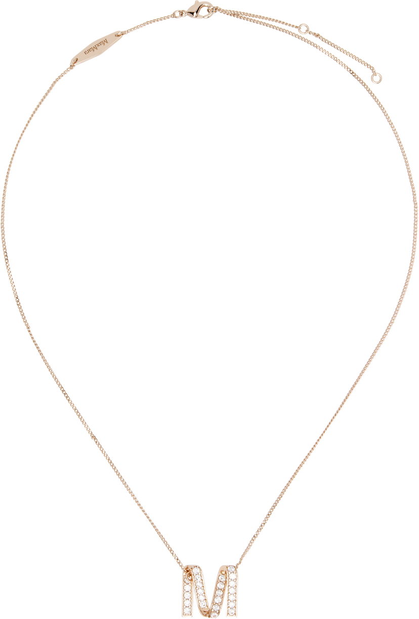 Ogrlica Max Mara Max Mara Crystal 'M' Pendant Necklace Metalik | 2524756101600