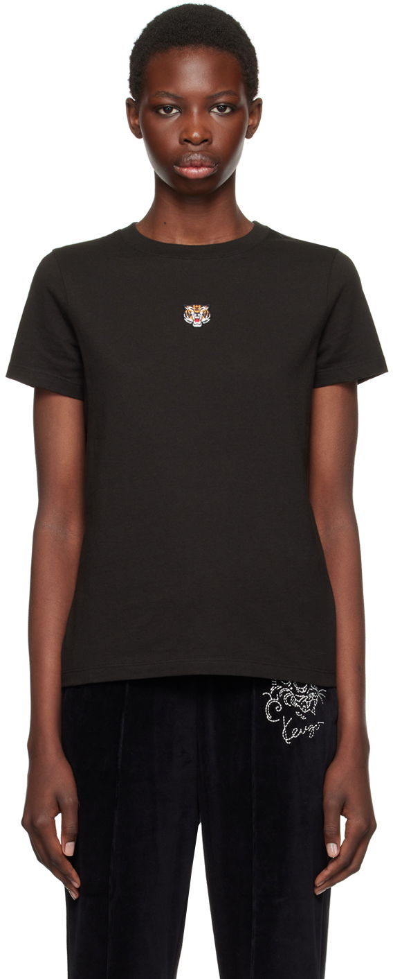 Majica kratkih rukava KENZO Black Paris Lucky Tiger T-Shirt Crna | FE52TS1314SG