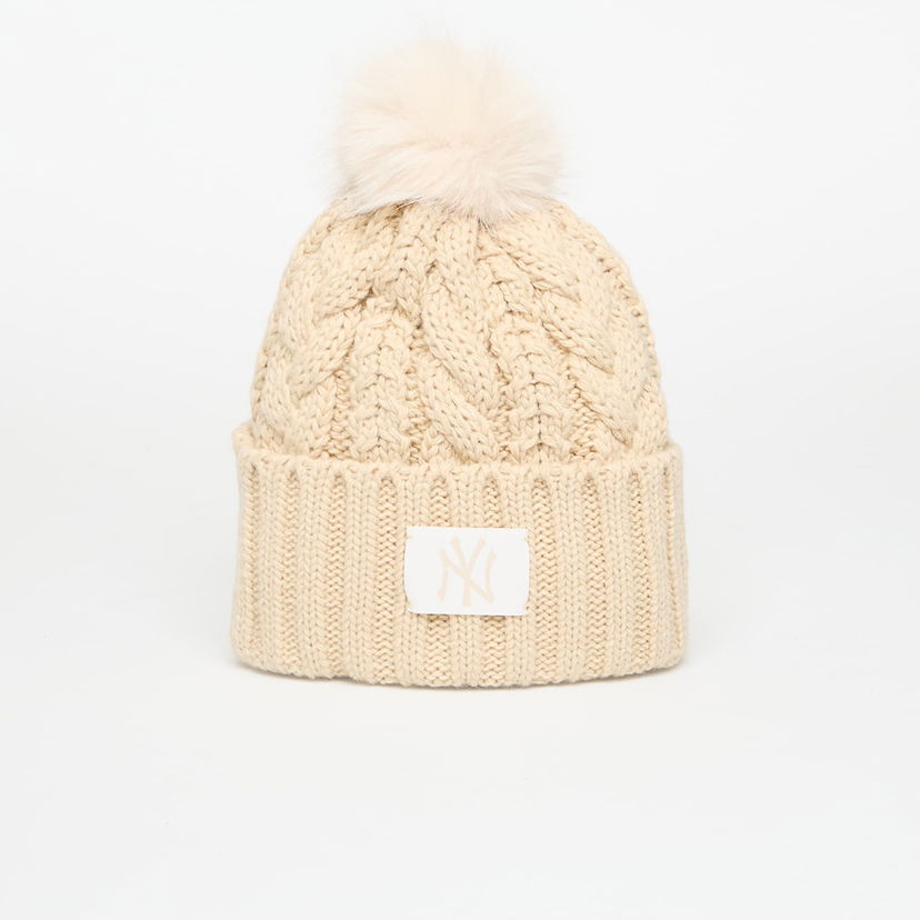 Kapica New Era New York Yankees MLB Cable Knit Beanie Bež | 60691288