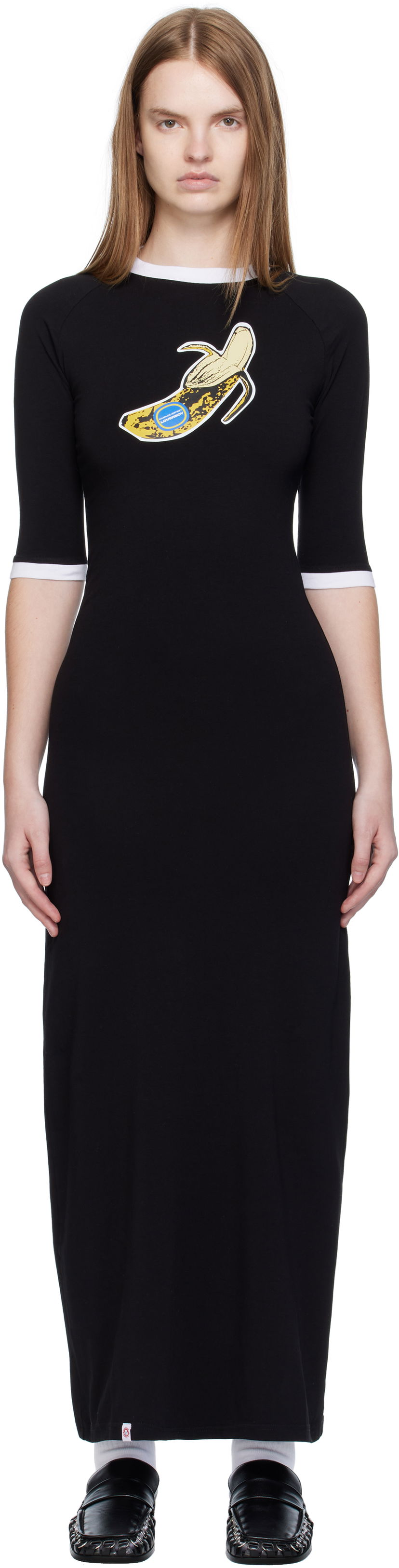 Haljina Charles Jeffrey Loverboy Charles Jeffrey LOVERBOY Raglan Baby Tee Midi Dress Crna | 52060401