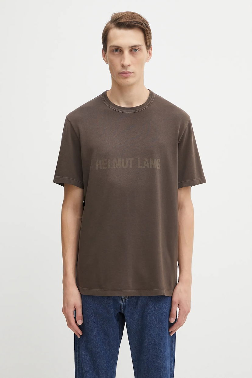 Majica kratkih rukava Helmut Lang Helmut Lang Logo Print T-Shirt Smeđa | P05HM501
