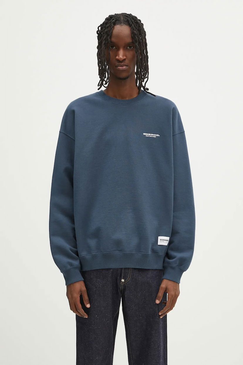 Dukserice Neighborhood NEIGHBORHOOD Classic Sweat Shirt Ls Plava | 242FPNH.CSM01