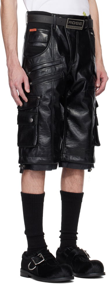 Kratke hlače Martine Rose Martine Rose Faux-Leather Utility Shorts Crna | 540LP02001, 1