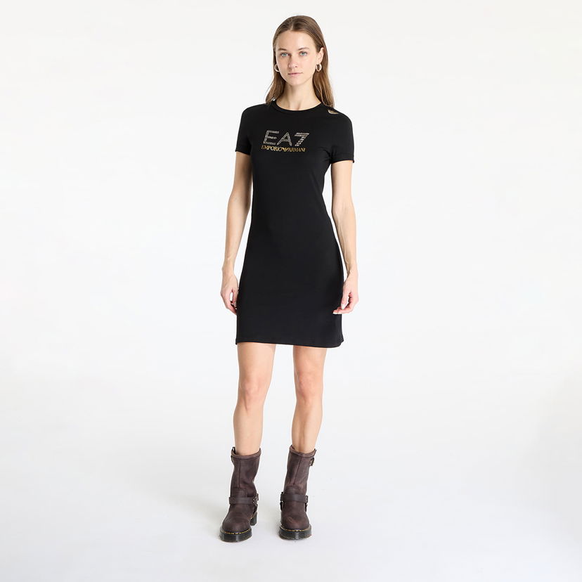 Haljina Emporio Armani EA7 Emporio Armani Train Evolution Short Sleeve Mini Dress Crna | 7W000478AF12500UC001