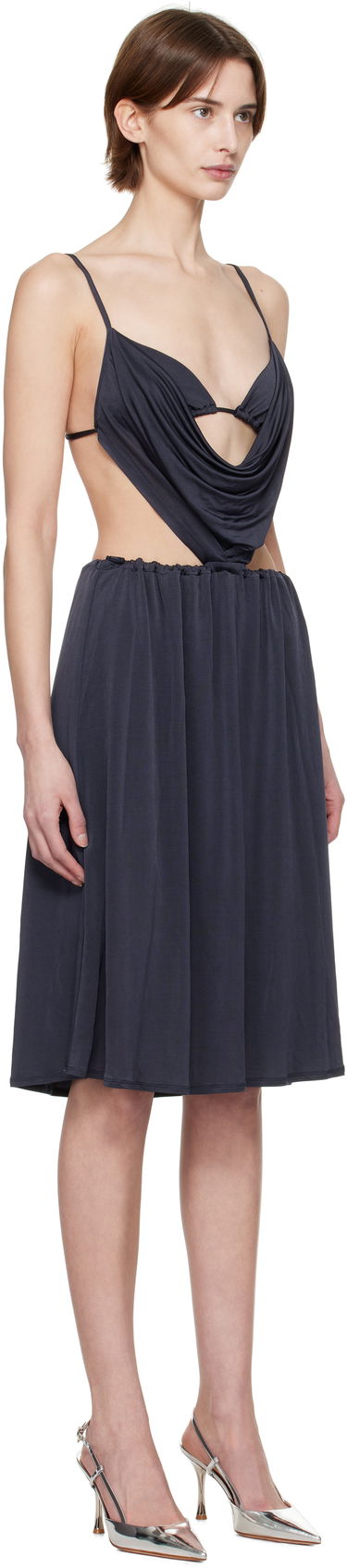 Haljina Diesel Diesel D-Showomen Cowl Neck Midi Dress Tamnoplava | A17621 0QMAX, 1