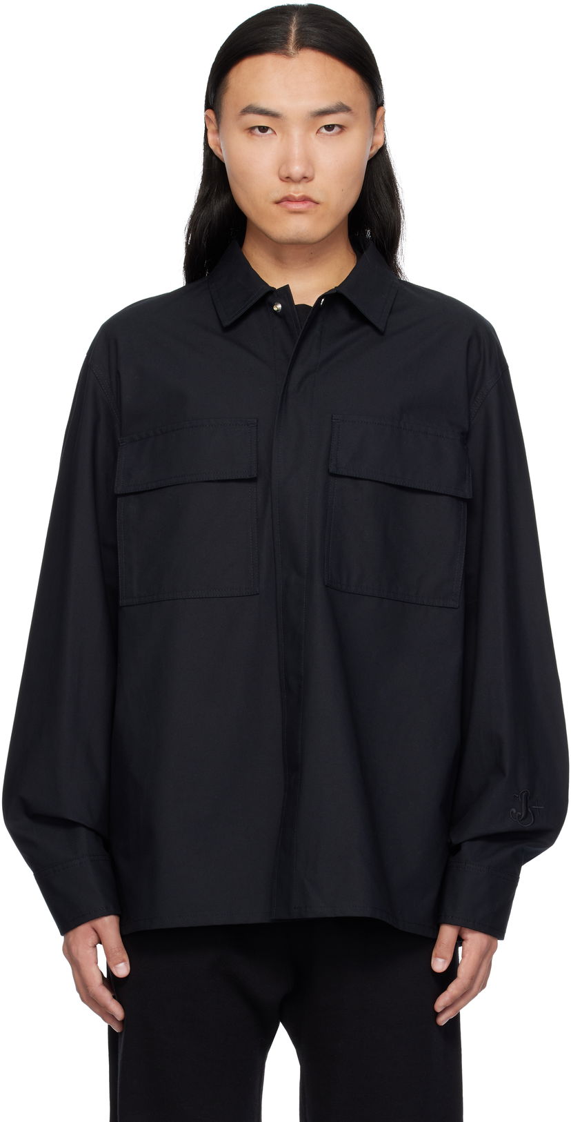 Košulja Jil Sander Embroidered-Logo Plava | J47DL0137_J45039
