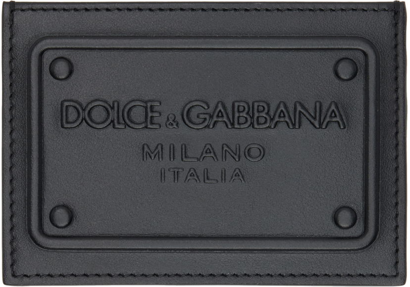 Novčanik Dolce & Gabbana Black Embossed Card Holder Crna | BP3239AG218