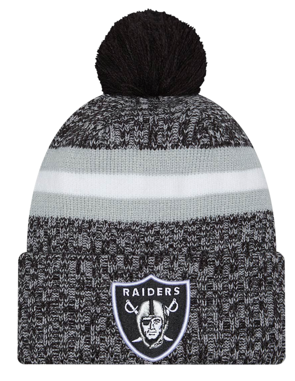 Kapica New Era New Era Las Vegas Raiders Knit Beanie with Pom Siva | 60407594-60407594, 0