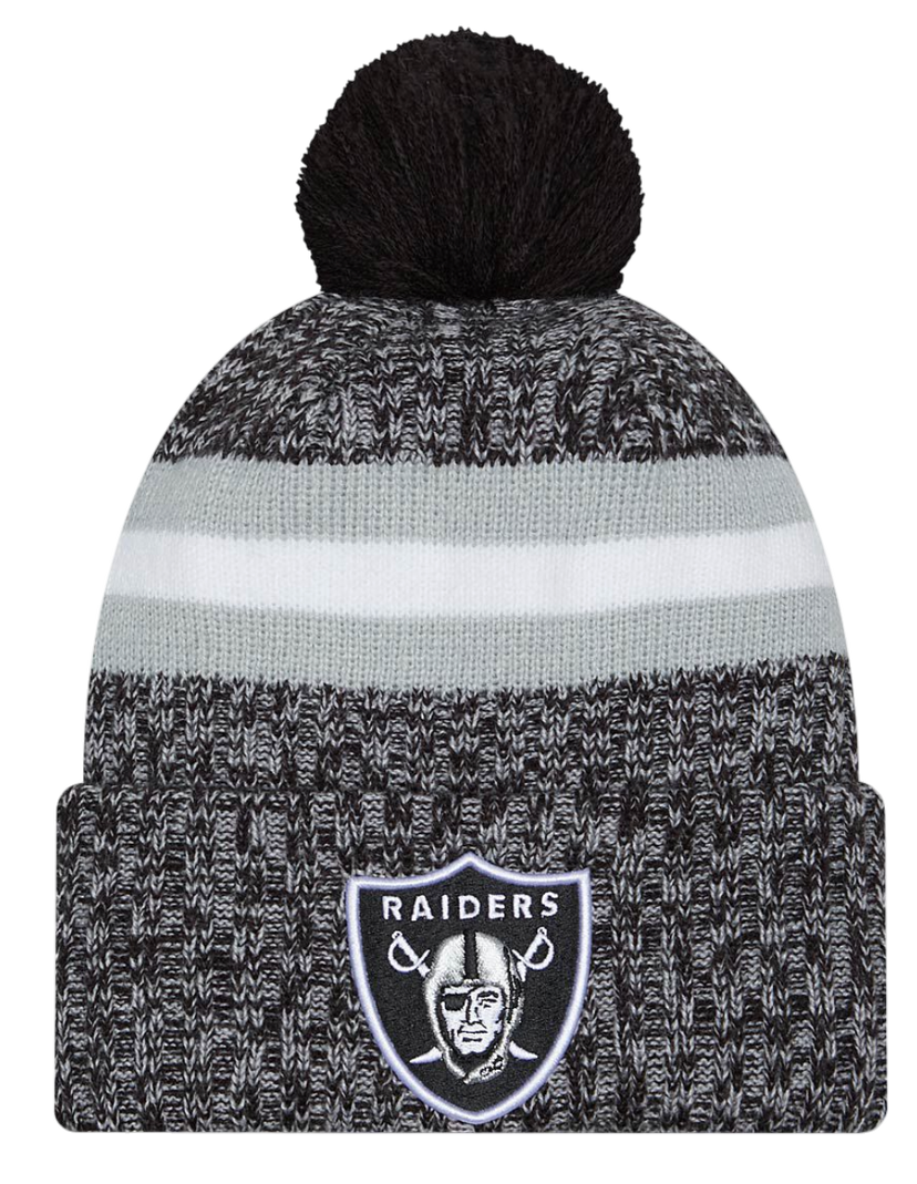Kapica New Era New Era Las Vegas Raiders Knit Beanie with Pom Siva | 60407594-60407594