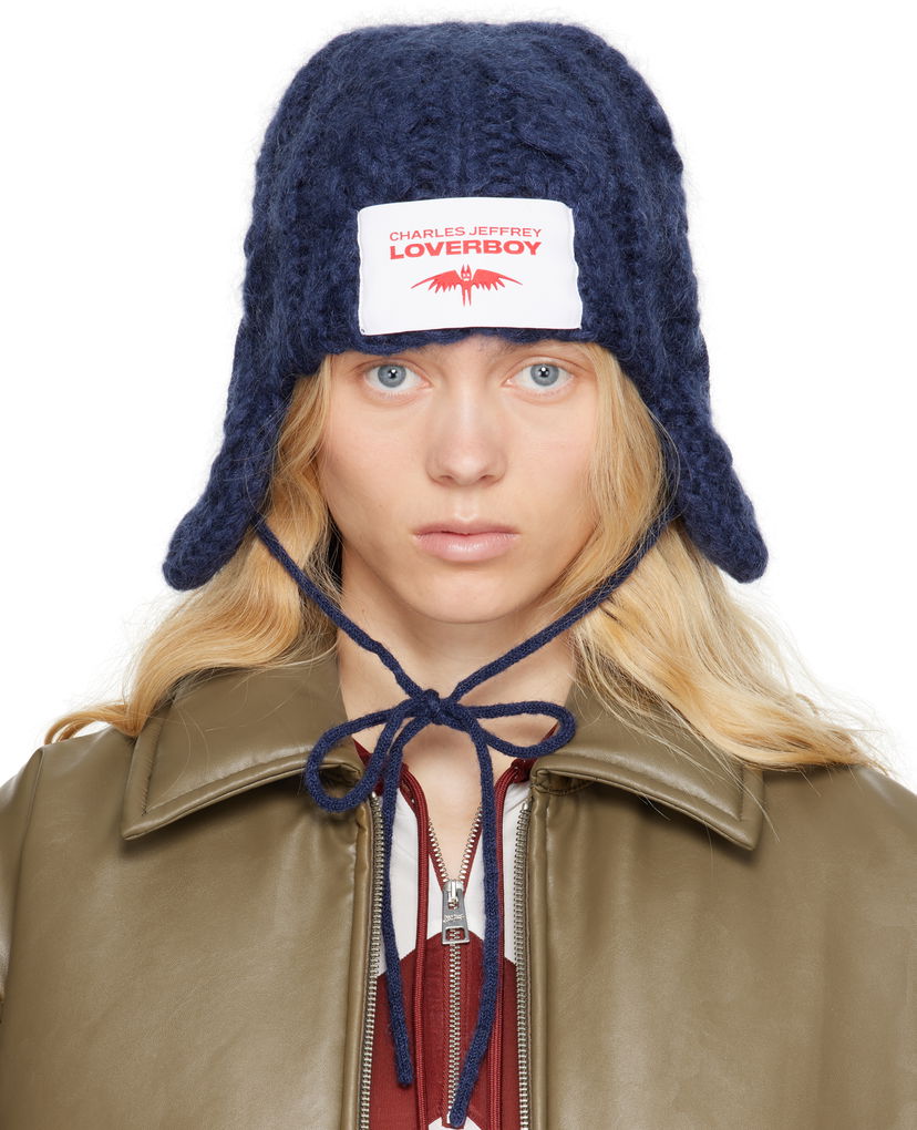 Kapica Charles Jeffrey Loverboy Charles Jeffrey LOVERBOY Chunky Aviator Beanie Tamnoplava | 54130202