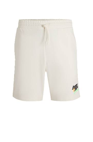 Kratke hlače BOSS Happy HUGO Cotton Terry Shorts Bijela | 50536107